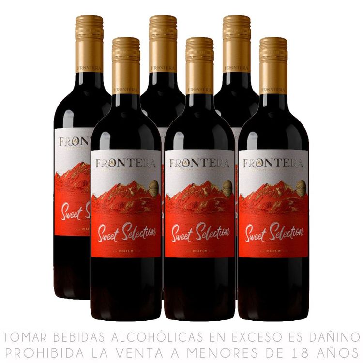 Sixpack Vino Tinto Blend Frontera Sweet Selection Botella 750ml