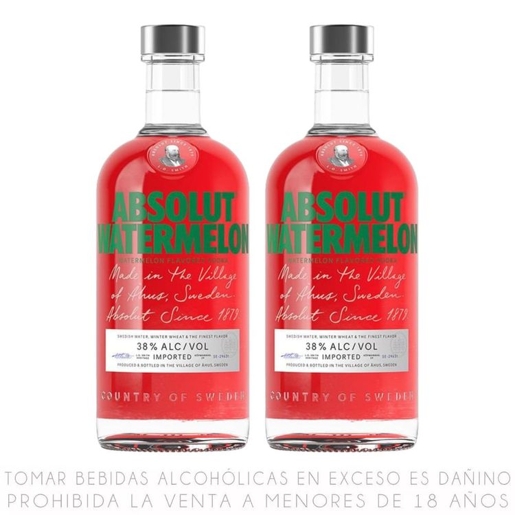 Twopack Vodka Absolut Watermelon Botella 700ml