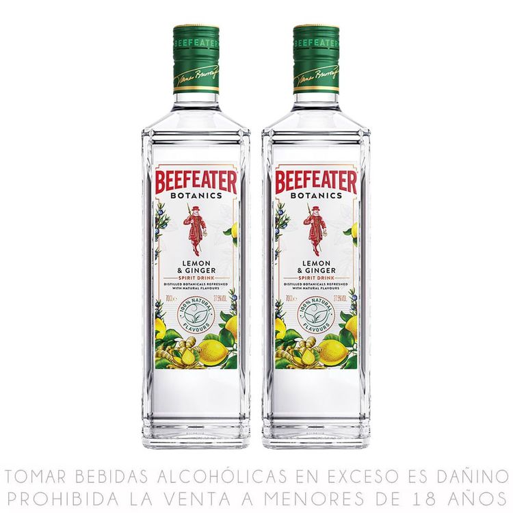 Twopack Gin Beefeater Botanics Lemon & Ginger Botella 700ml