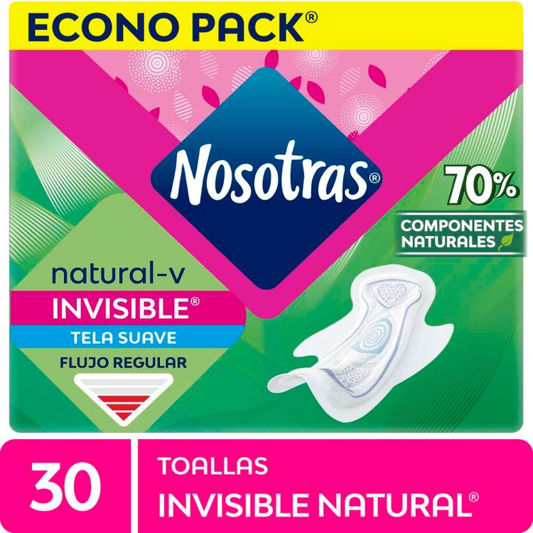 Toallas Higiénicas Nosotras Invisible Natural 30un