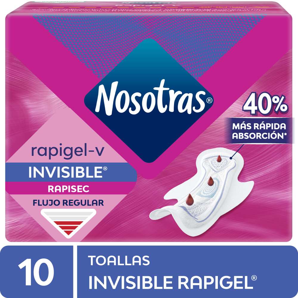 Toallas Higiénicas Nosotras Invisible Rapisec 10un