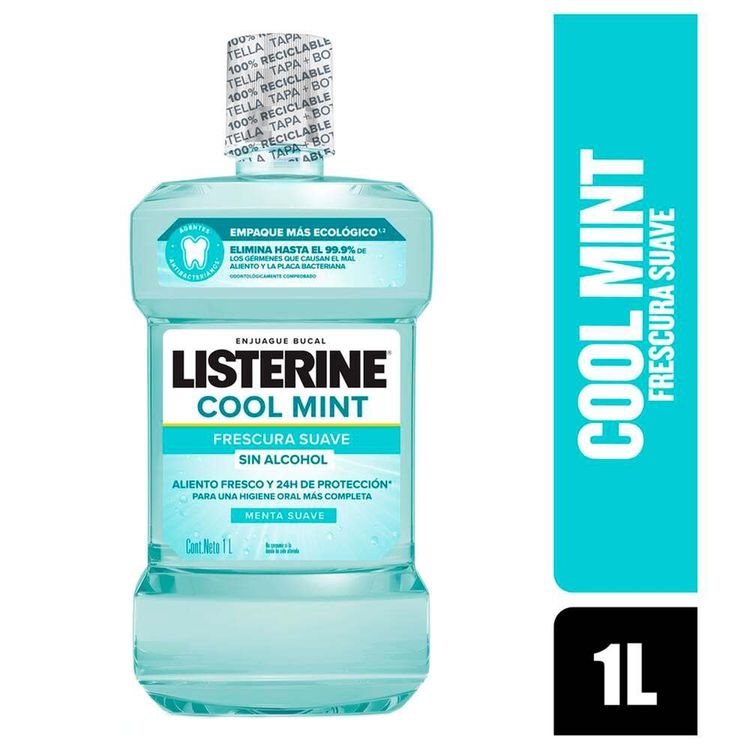 Enjuague Bucal Listerine Zero Alcohol Cool Mint 1L