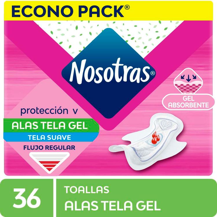 Toallas Higiénicas Nosotras Alas Tela Gel 36un
