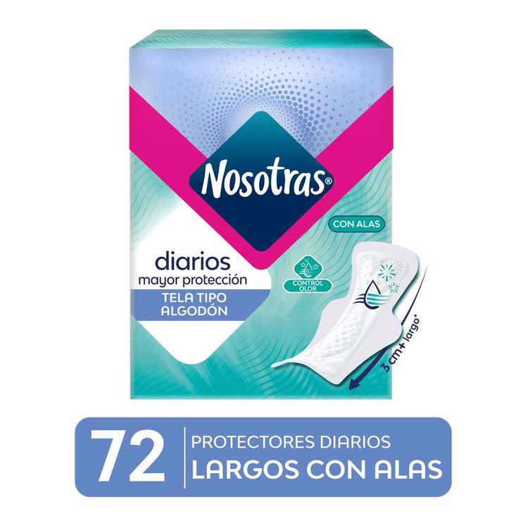 Protectores Diarios Nosotras Largos con Alas 72un