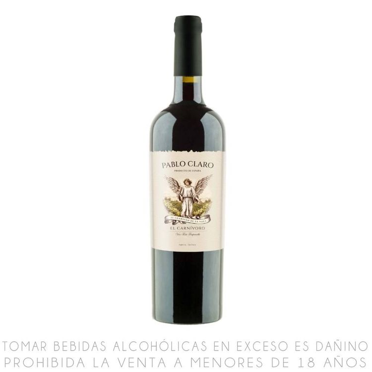 Vino Tinto Tempranillo Pablo Claro Botella 750ml