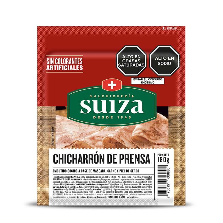 Chicharrón de Prensa Suiza 180g