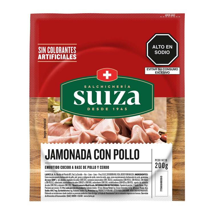 Jamonada con Pollo Suiza Paquete 200 g