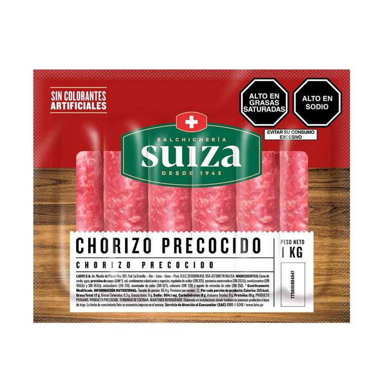 Chorizo Parrillero Precocido Suiza 1kg
