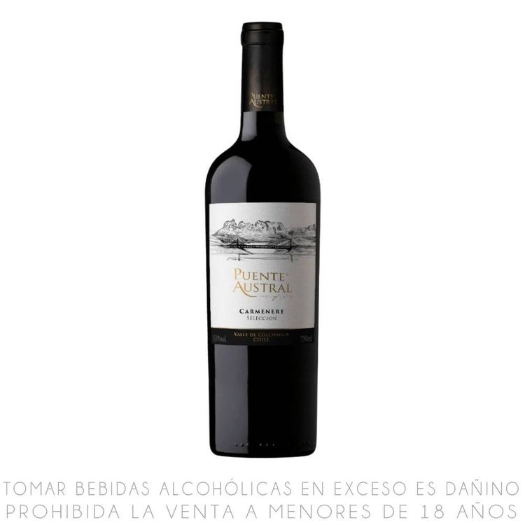 Vino Tinto Carménère Puente Austral Selección Botella 750ml