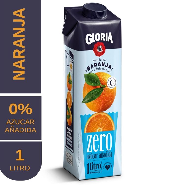 Bebida de Naranja Gloria Zero Botella 1L