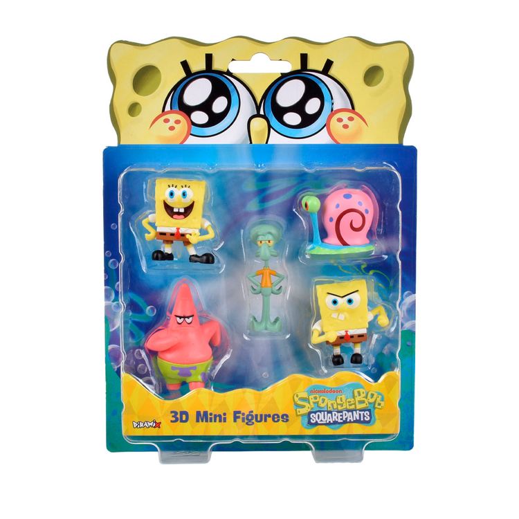 Pack 5 Figuras en Blister Bob Esponja 5cm