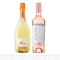 Espumante Freixenet Mía Semiseco 750ml + Vino Rosé Malbec Camila 750ml