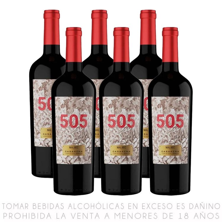 Sixpack Vino Tinto Malbec Casarena 505 750ml
