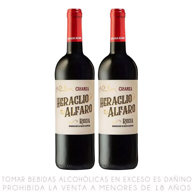 Twopack Vino Tinto Blend Heraclio Alfaro Crianza Rioja 750ml