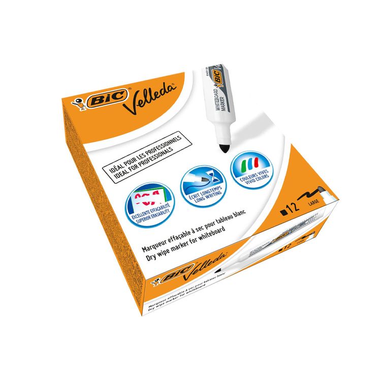 Marcador Pizarra Velleda Negro 12un Marcador Pizarra Velleda Negro 12un