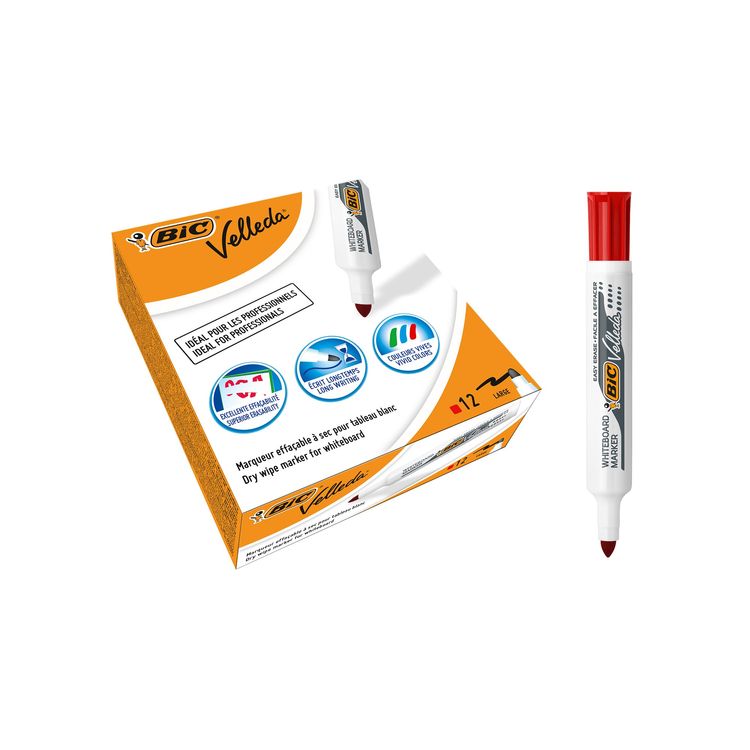 Marcador Pizarra Velleda Rojo 12un