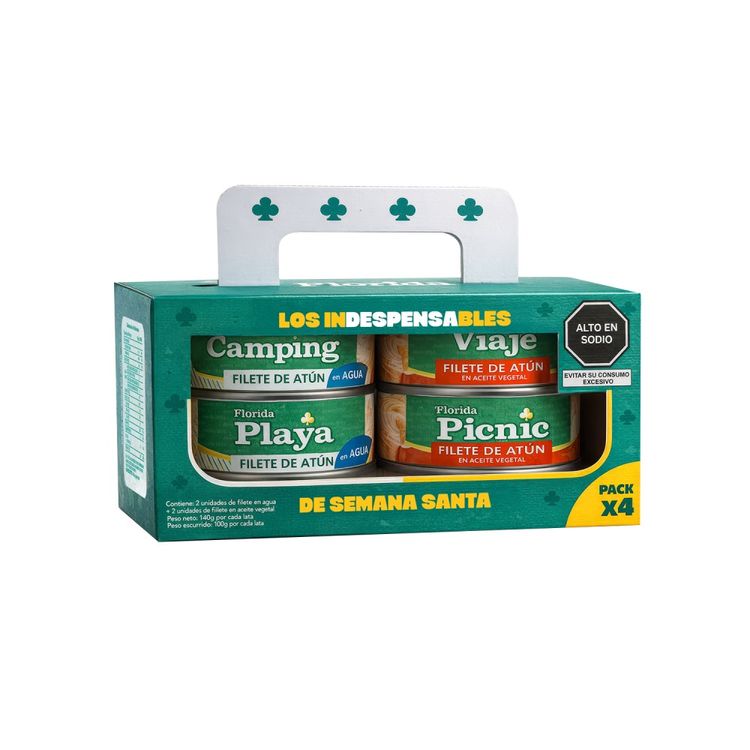 Pack Atún Florida: Filete en Agua 2un + Filete en Aceite 2un