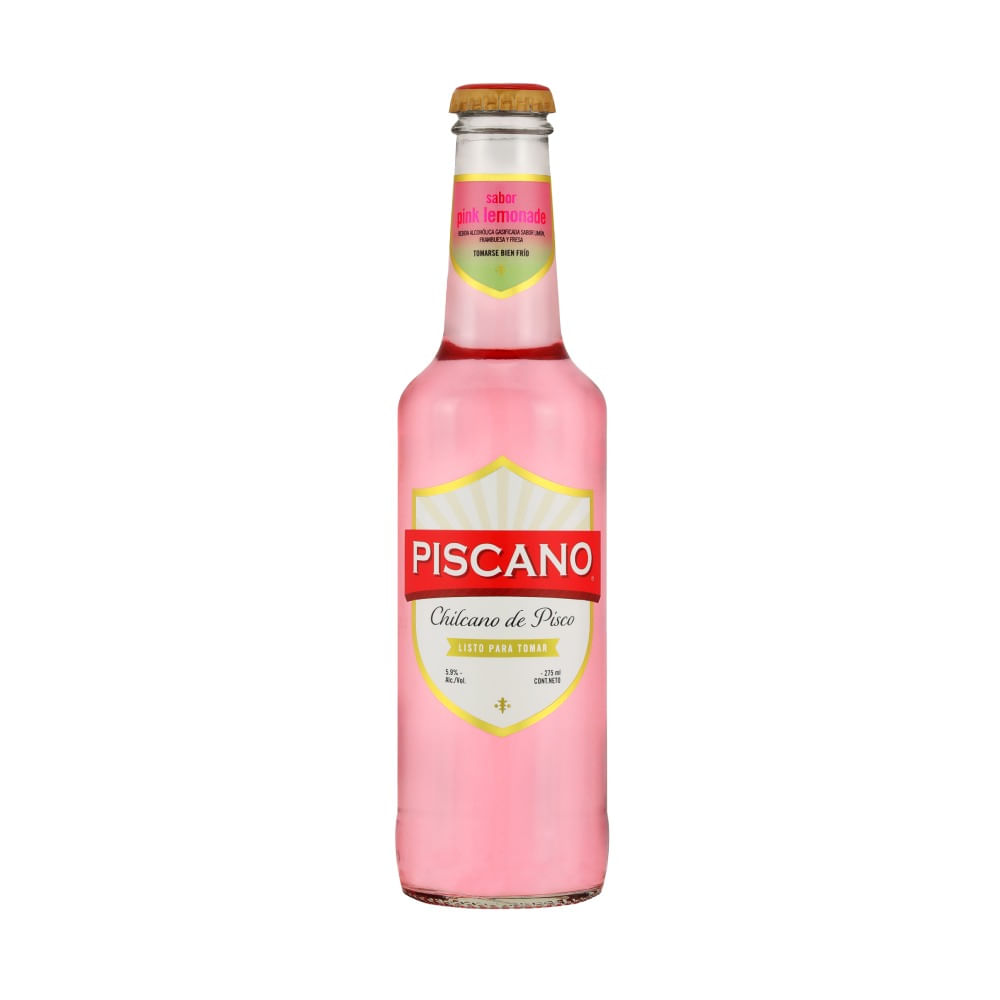 Bebida Chilcano de Pisco Piscano Pink Lemonade Botella 275ml