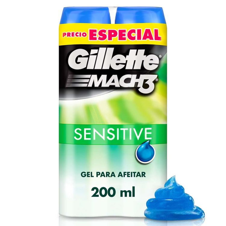 Twopack Gel para Afeitar Gillette Mach3 Sensitive 200ml