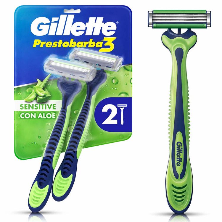 Máquina de Afeitar Desechable Gillette Prestobarba3 Sensitive 2un