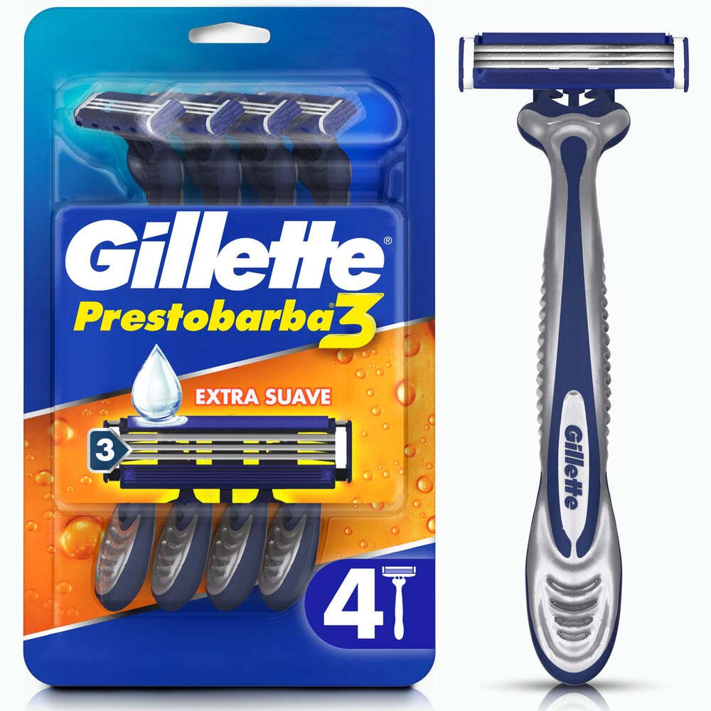 Máquina de Afeitar Desechable Gillette Prestobarba3 Extra Suave 4un