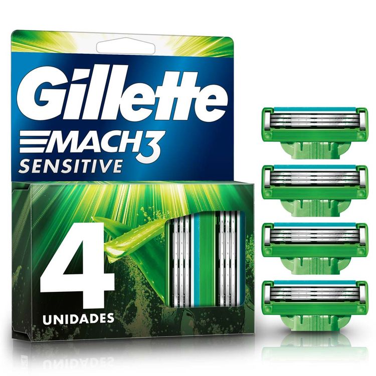 Repuesto Máquina de Afeitar Gillette Mach3 Sensitive 4un