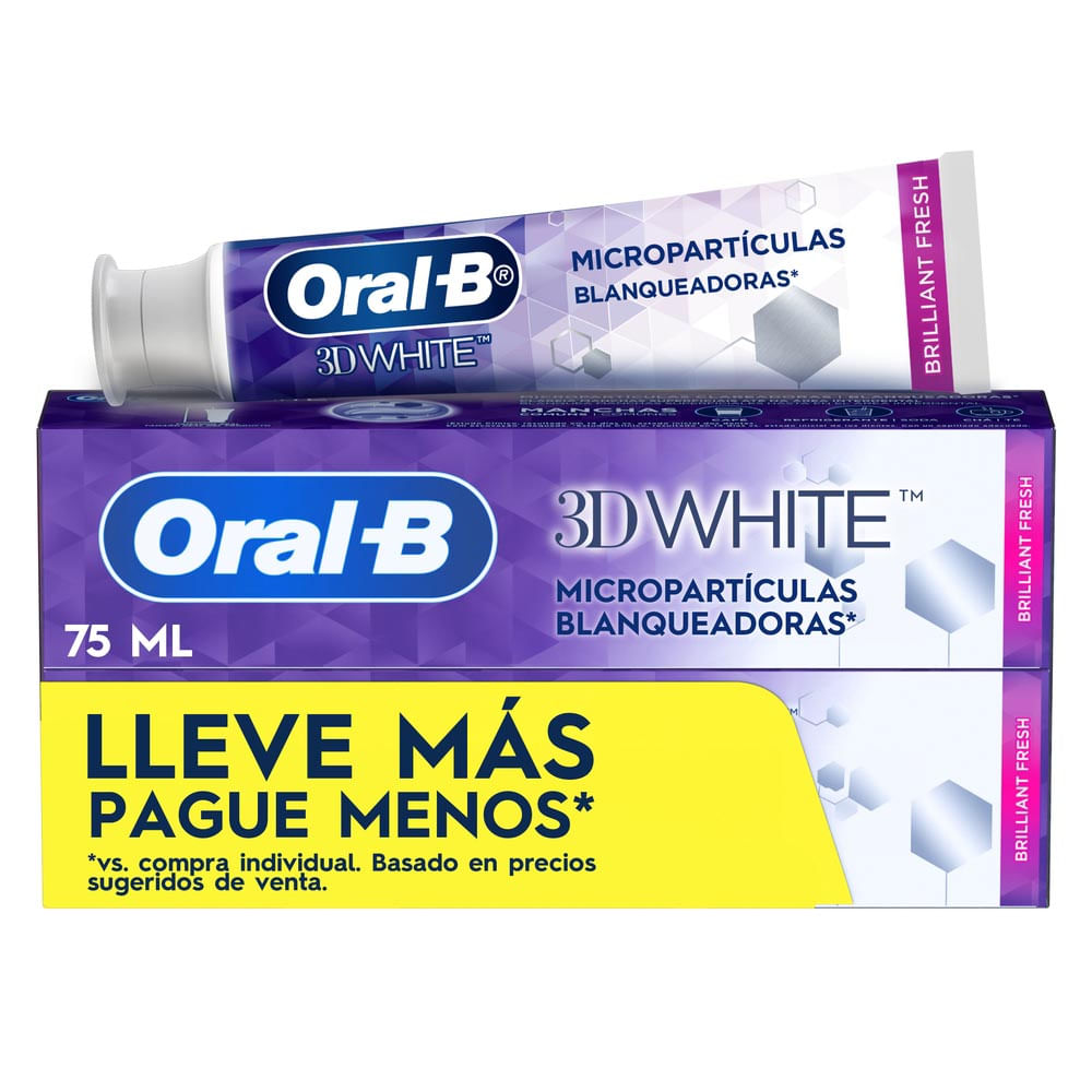 Twopack Pasta de Dientes Oral B 3D White 75ml