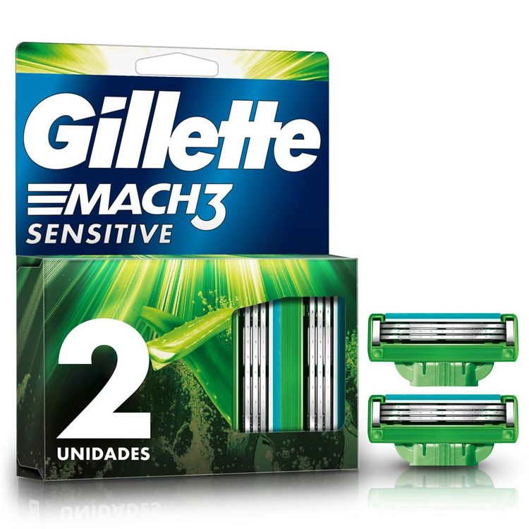 Repuesto Máquina de Afeitar Gillette Mach3 Sensitive 2un