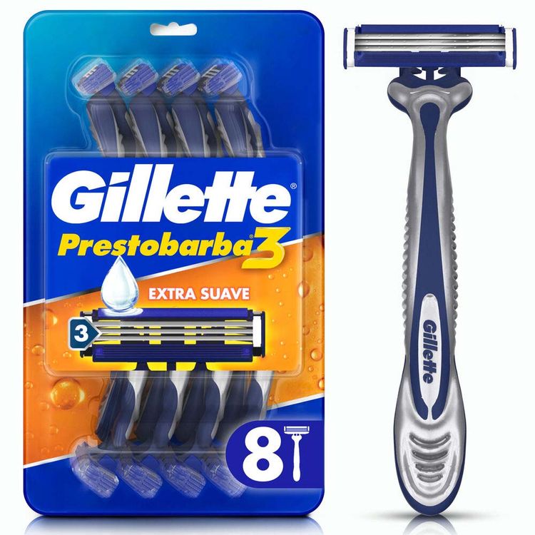 Máquina de Afeitar Desechable Gillette Prestobarba3 Extra Suave 8un
