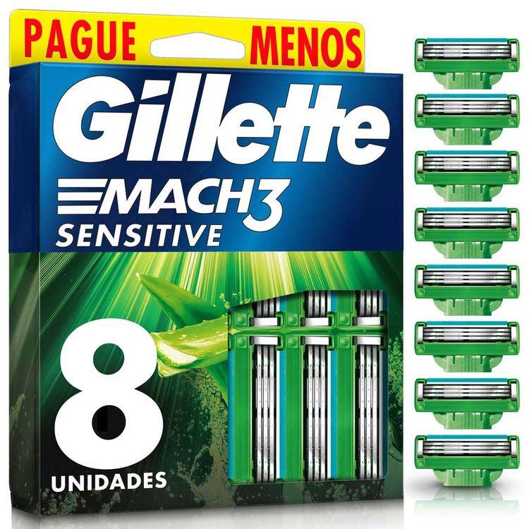 Repuesto Máquina de Afeitar Gillette Mach3 Sensitive 8un