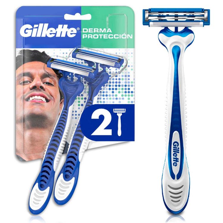 Máquina de Afeitar Desechable Gillette Derma Protección 2un