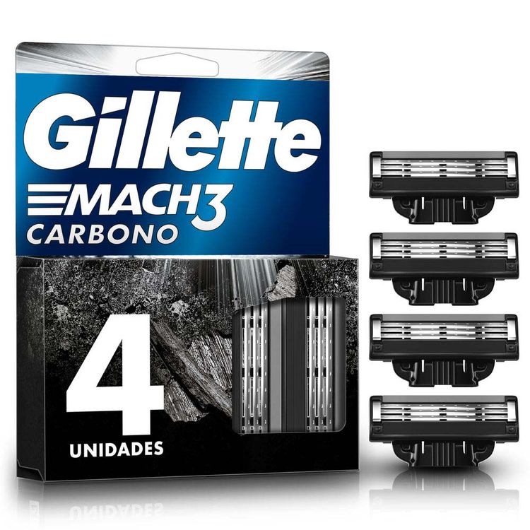 Repuesto Máquina de Afeitar Gillette Mach3 Carbono 4un