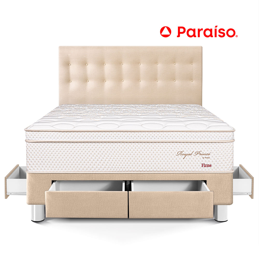 Dormitorio Royal Prince Firme con Cajones King Champagne