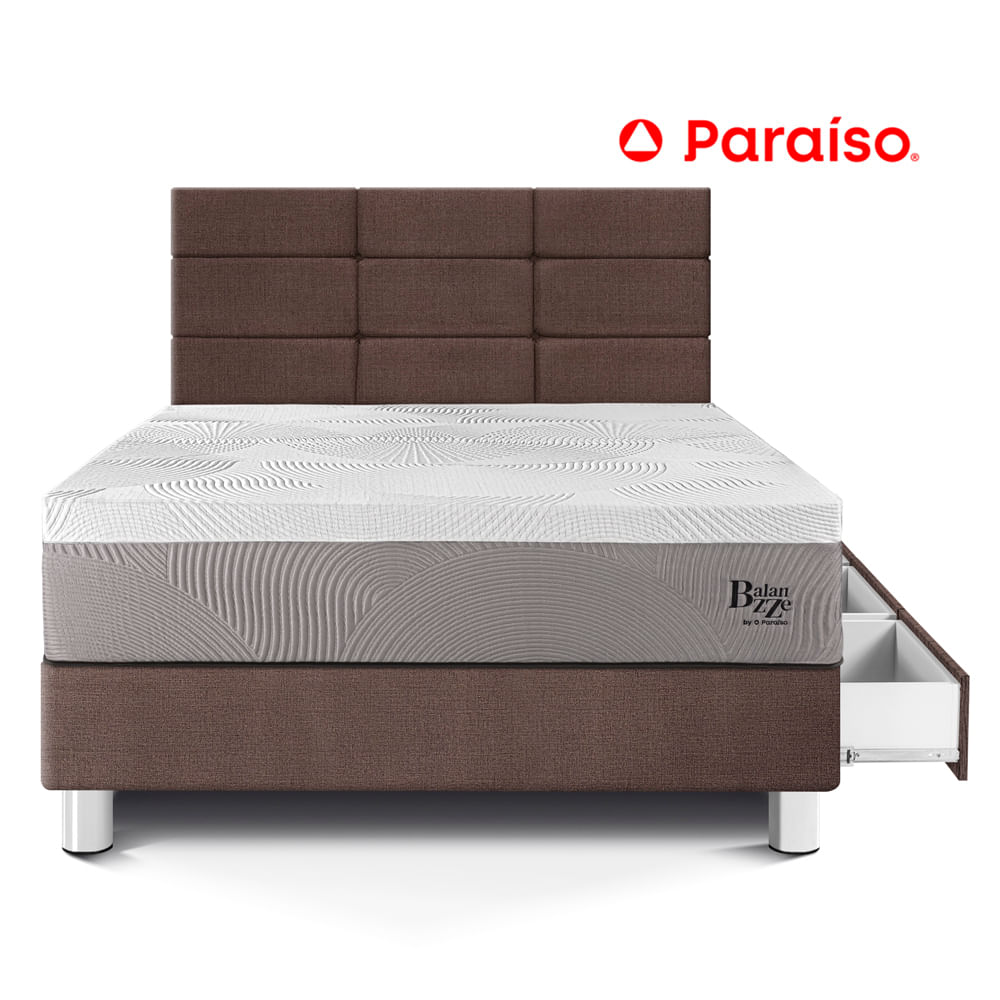 Dormitorio Royal Balanzze con Cajones con Blocks 1.5 Plazas Chocolate
