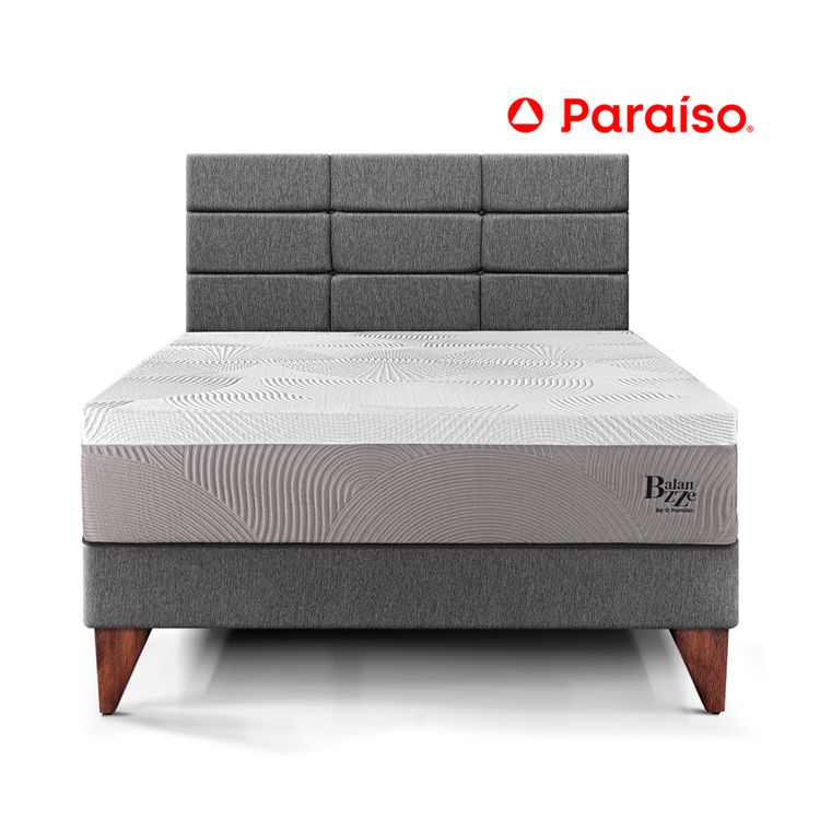 Dormitorio Europeo Royal Balanzze con Blocks 1.5 Plazas Gris