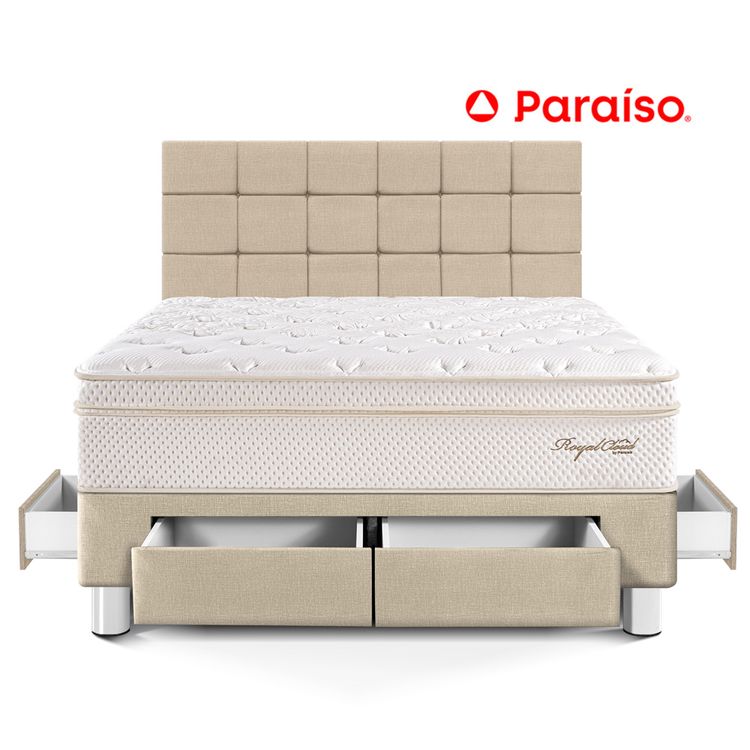 Dormitorio Royal Cloud con Cajones y con Blocks King Champagne