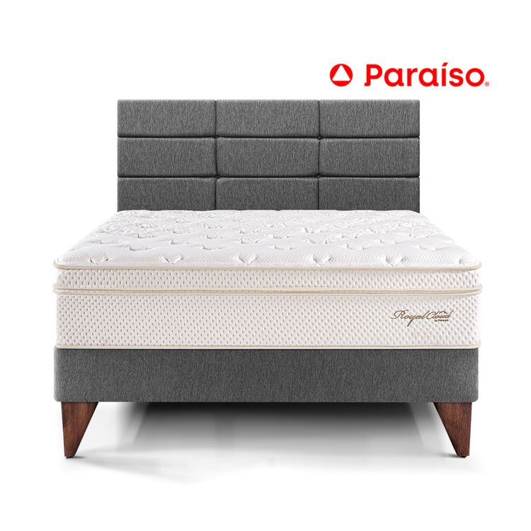 Dormitorio Europeo Royal Cloud con Blocks 1.5 Plazas Gris
