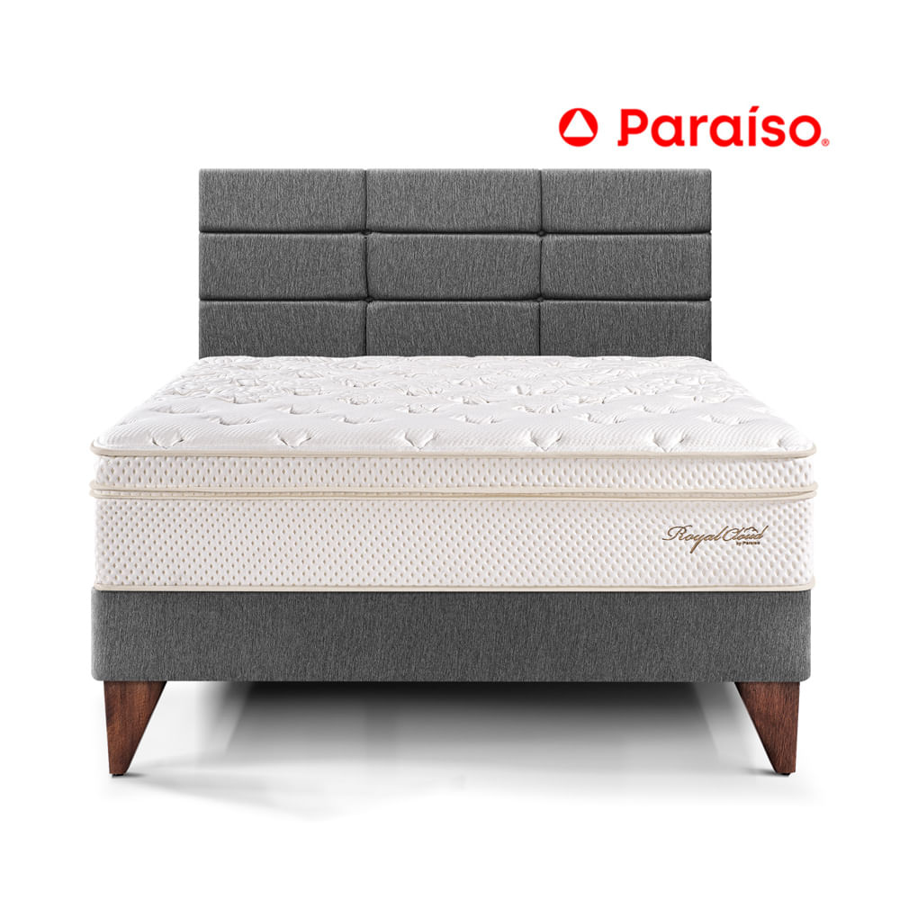 Dormitorio Europeo Royal Cloud con Blocks 1.5 Plazas Gris