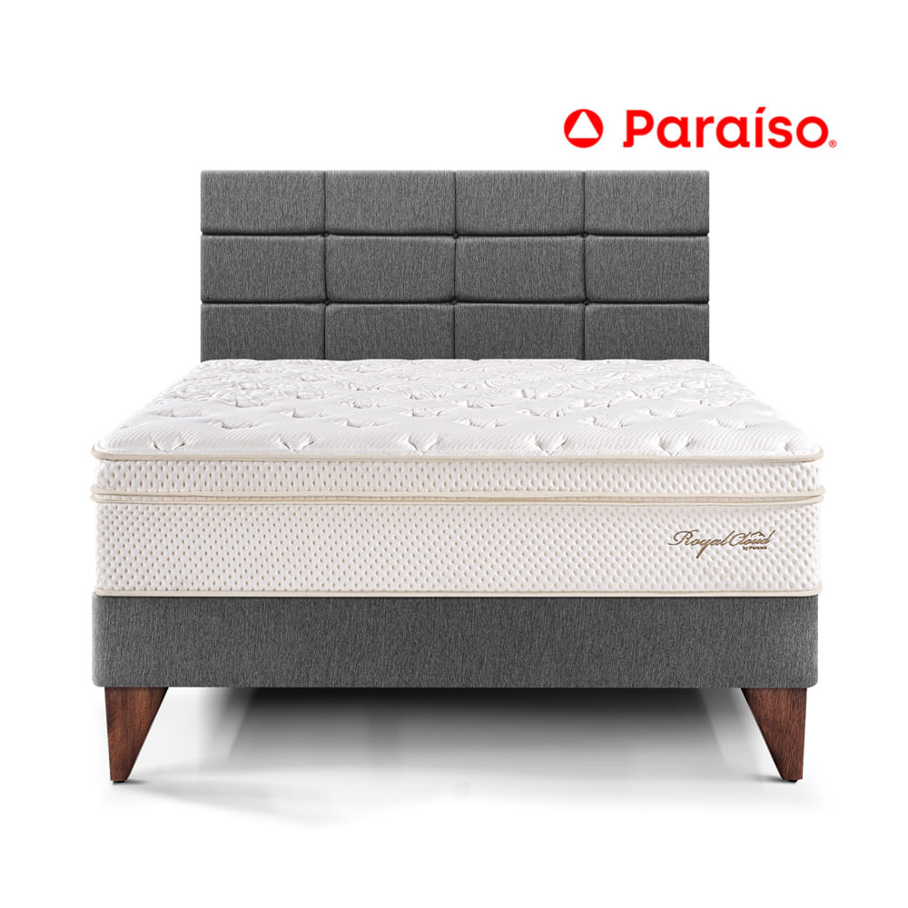 Dormitorio Europeo Royal Cloud con Blocks 2 Plazas Gris