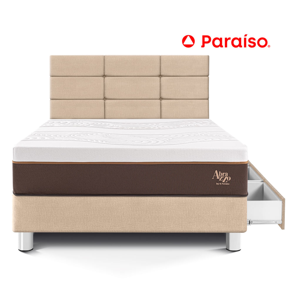 Dormitorio Royal Abrazzo con Cajones con Blocks 1.5 Plazas Champagne