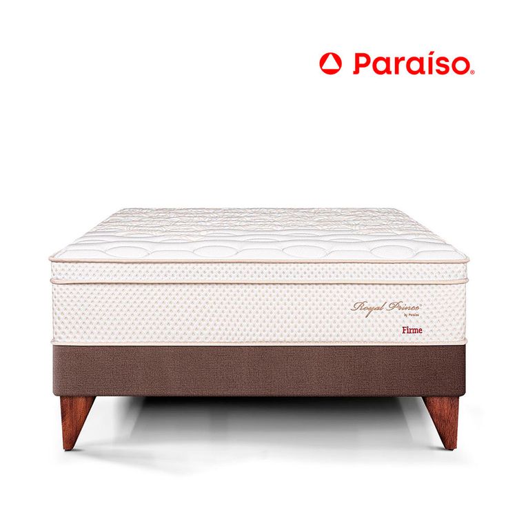 Cama Europea Royal Prince Firme 1.5 Plazas Chocolate