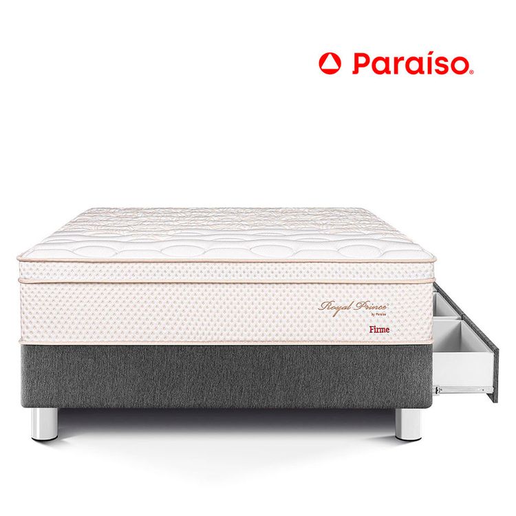 Cama Royal Prince Firme con Cajones 1.5 Plazas Gris