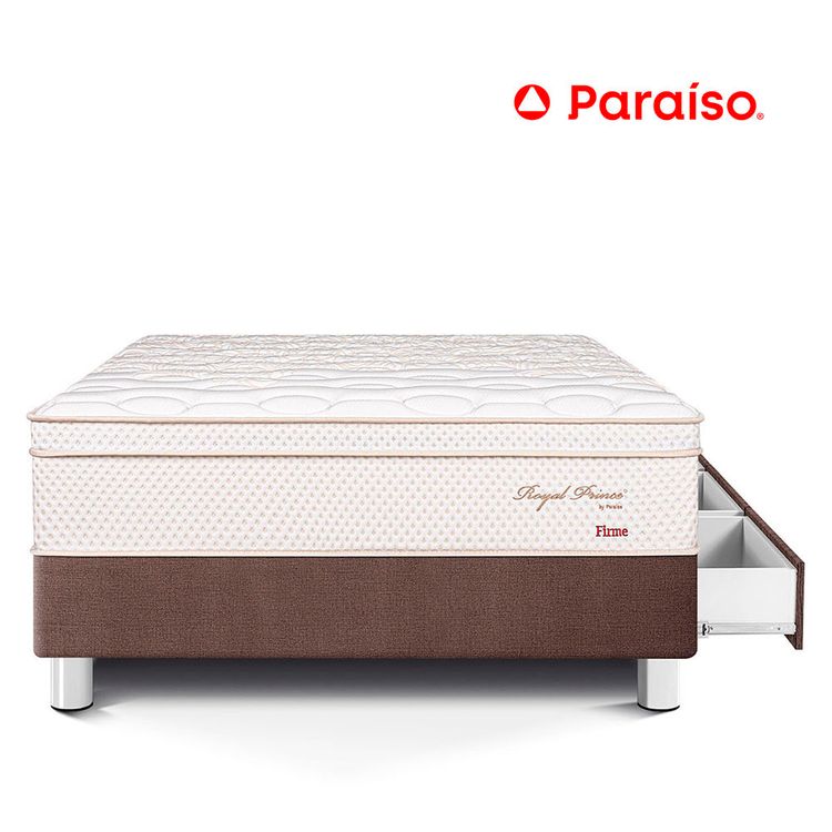 Cama Royal Prince Firme con Cajones 1.5 Plazas Chocolate