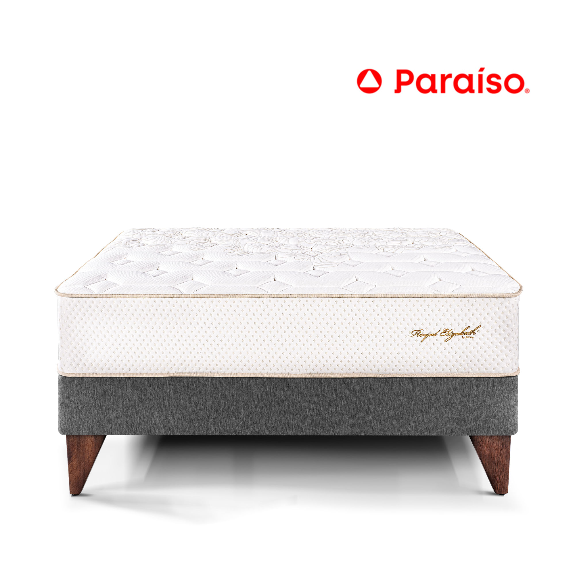 Cama Europea Royal Elizabeth 1.5 Plazas Gris