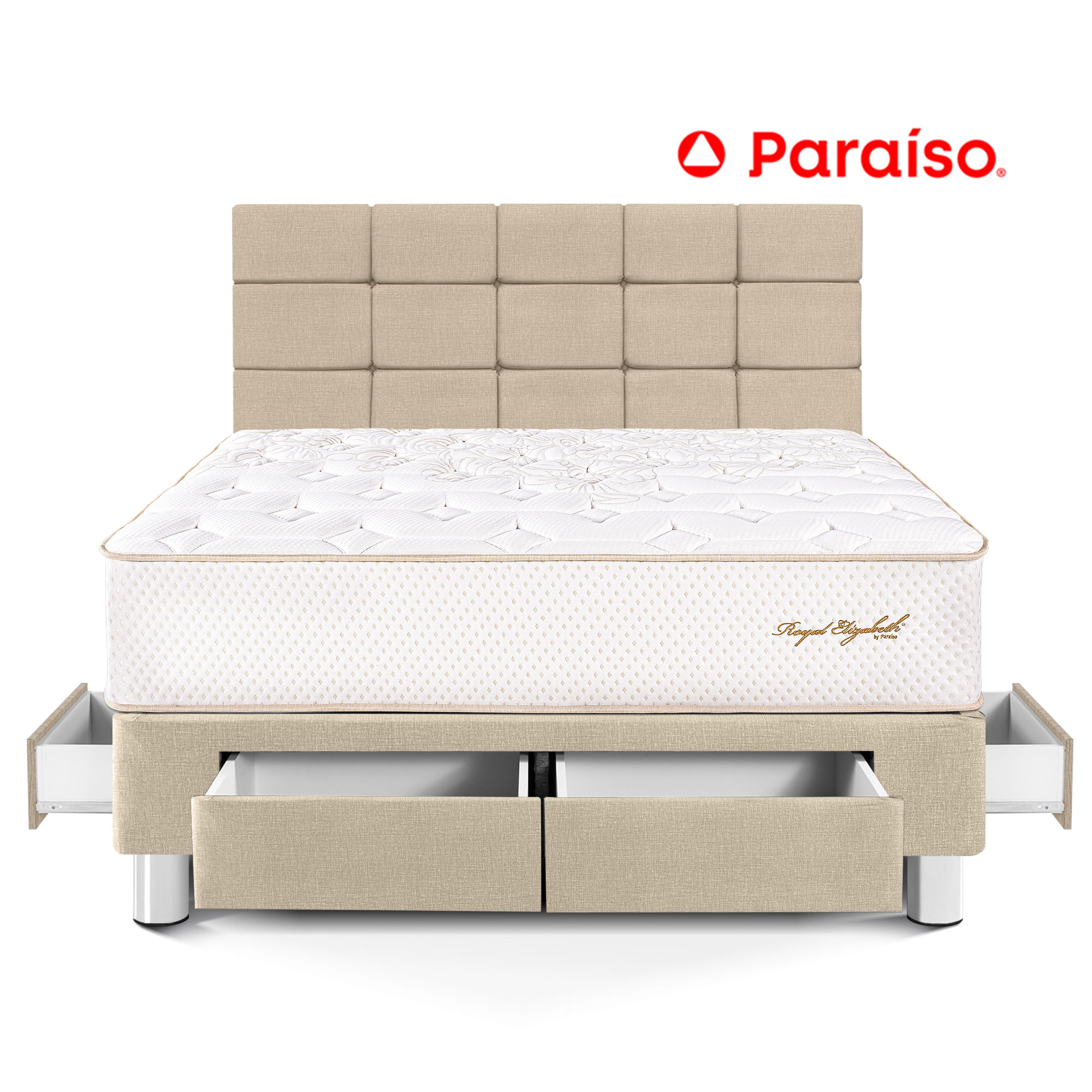 Dormitorio Royal Elizabeth con Cajones con Blocks Queen Champagne