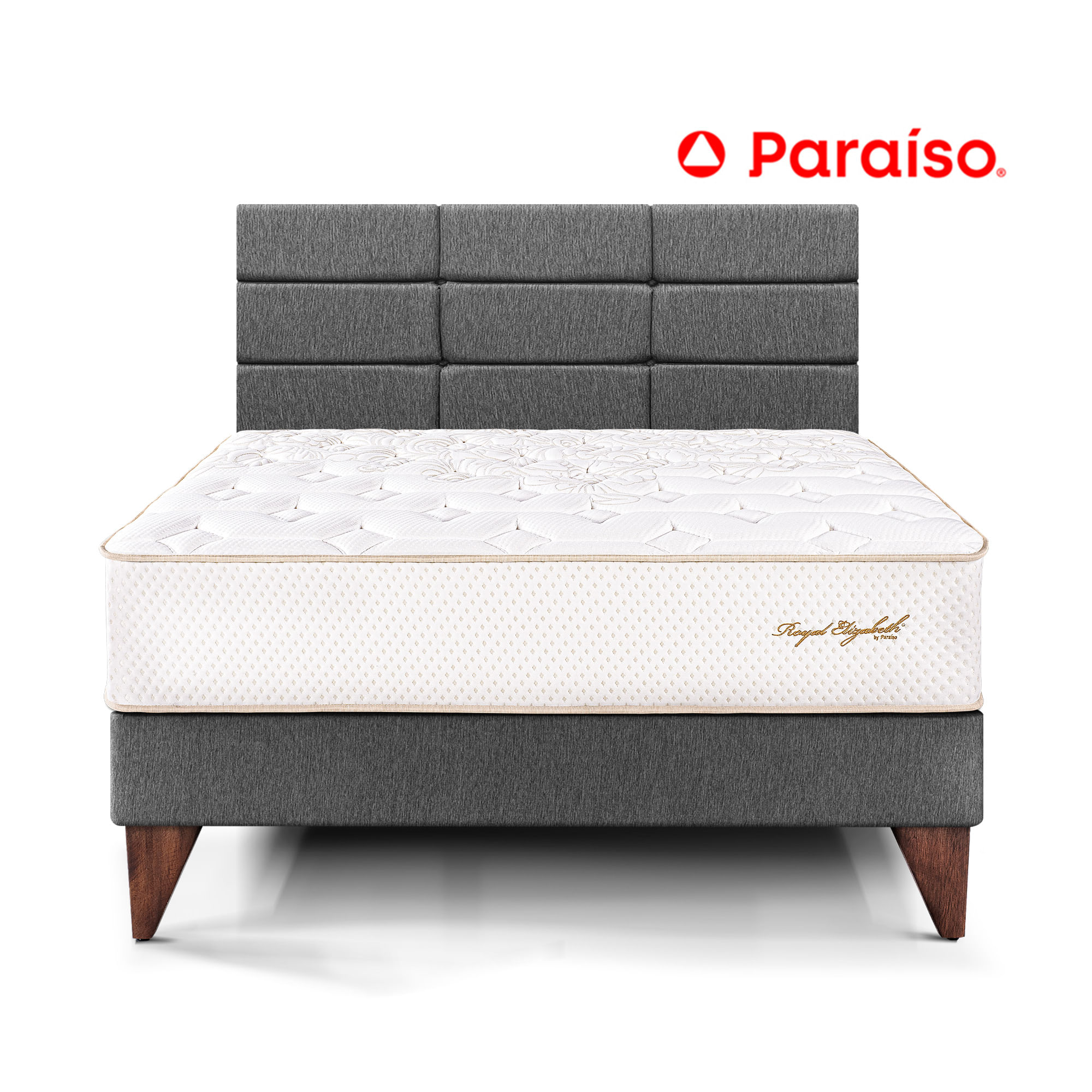 Dormitorio Europeo Royal Elizabeth con Blocks 1.5 Plazas Gris