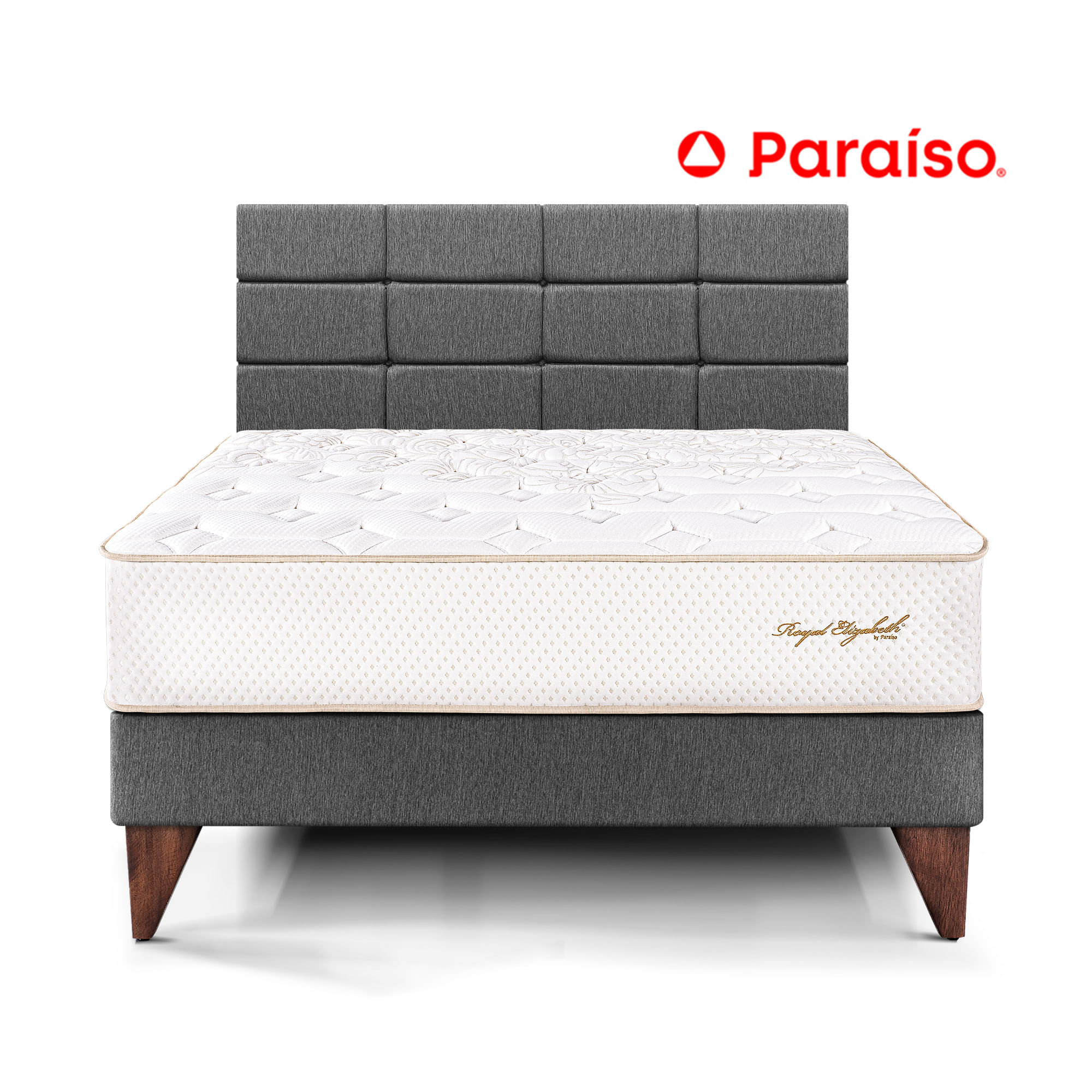 Dormitorio Europeo Royal Elizabeth con Blocks 2 Plazas Gris