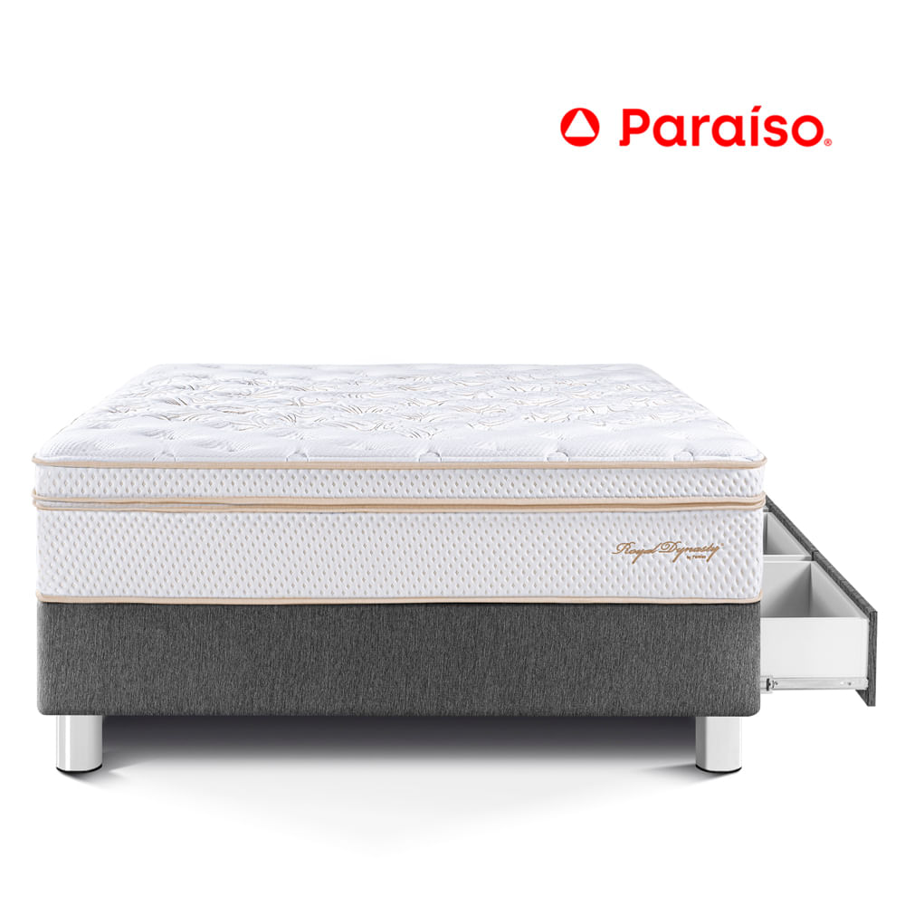 Cama Royal Dynasty con Cajones 1.5 Plazas Charcoal