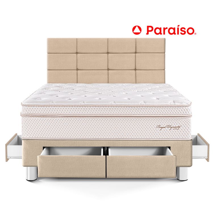 Dormitorio Royal Dynasty con Cajones y con Blocks 2 Plazas Champagne