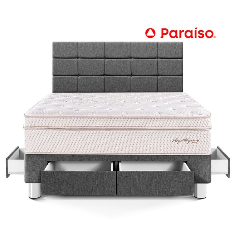 Dormitorio Royal Dynasty con Cajones y con Blocks Queen Gris